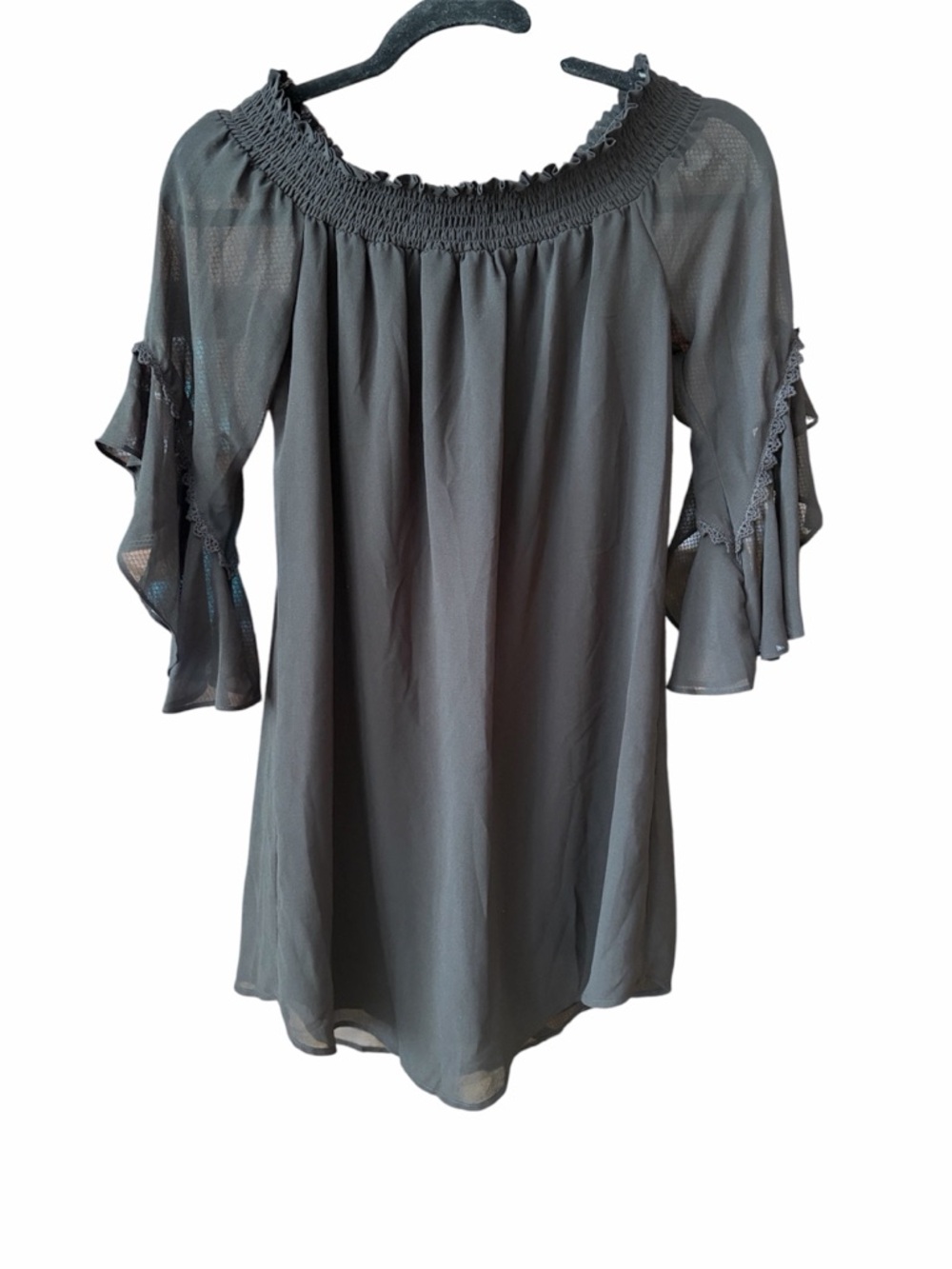 City Triangles Black Off-Shoulder Mini Dress